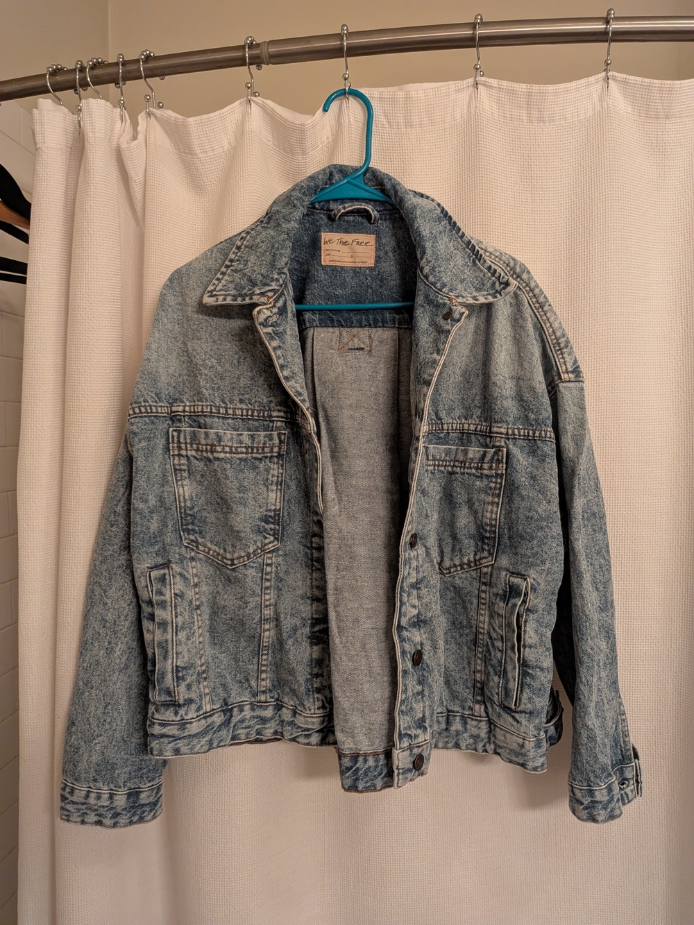 We The Free Light Wash Denim Jacket in Faded Blue